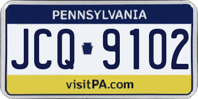 PA license plate JCQ9102
