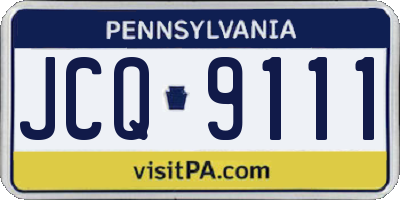 PA license plate JCQ9111