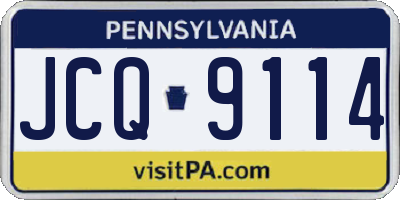 PA license plate JCQ9114