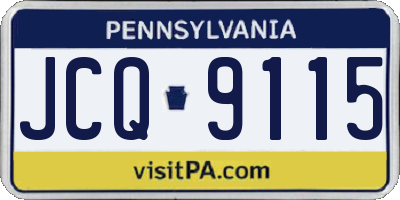 PA license plate JCQ9115