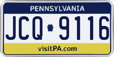 PA license plate JCQ9116