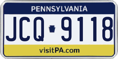 PA license plate JCQ9118