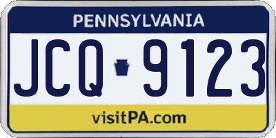 PA license plate JCQ9123
