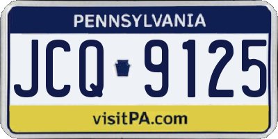 PA license plate JCQ9125