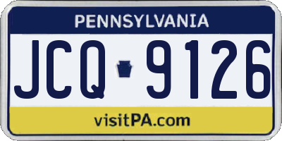 PA license plate JCQ9126