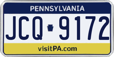 PA license plate JCQ9172