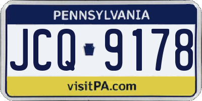 PA license plate JCQ9178