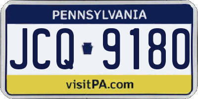 PA license plate JCQ9180