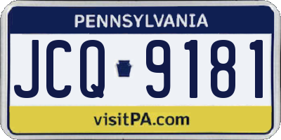 PA license plate JCQ9181