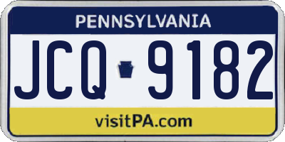 PA license plate JCQ9182