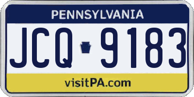 PA license plate JCQ9183