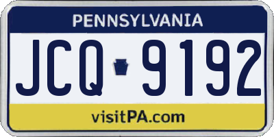 PA license plate JCQ9192
