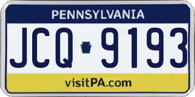 PA license plate JCQ9193