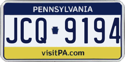 PA license plate JCQ9194