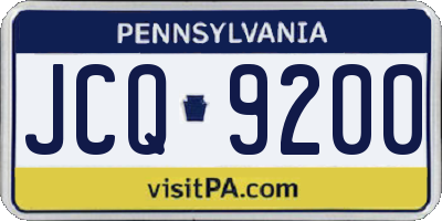 PA license plate JCQ9200