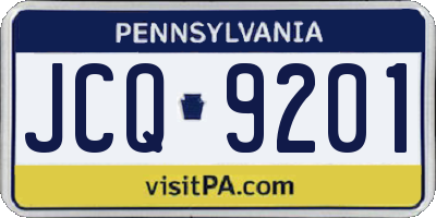 PA license plate JCQ9201