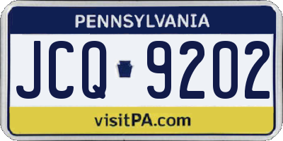 PA license plate JCQ9202
