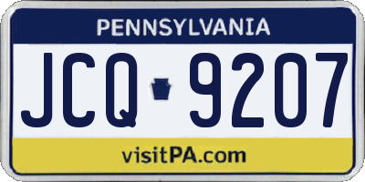 PA license plate JCQ9207