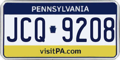 PA license plate JCQ9208