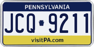 PA license plate JCQ9211