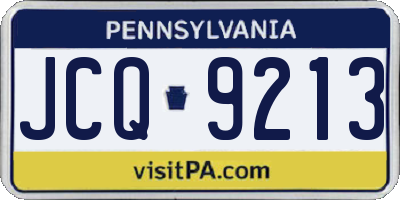 PA license plate JCQ9213