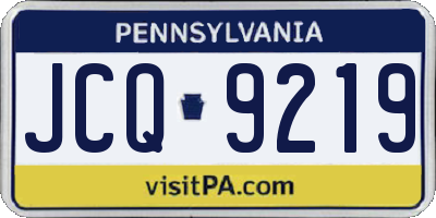 PA license plate JCQ9219