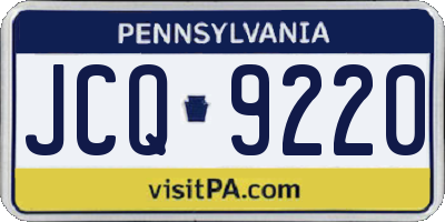 PA license plate JCQ9220