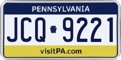 PA license plate JCQ9221