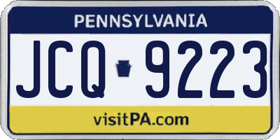 PA license plate JCQ9223