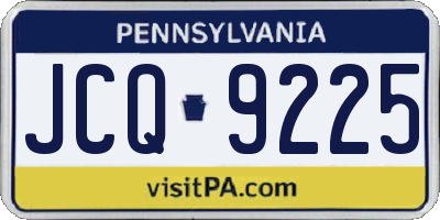 PA license plate JCQ9225