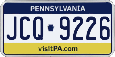 PA license plate JCQ9226