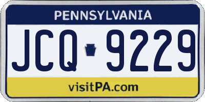 PA license plate JCQ9229