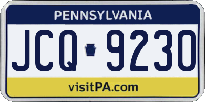 PA license plate JCQ9230