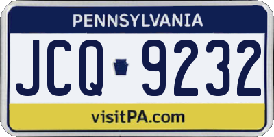 PA license plate JCQ9232