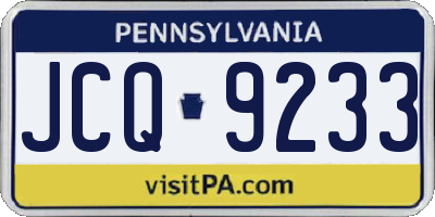 PA license plate JCQ9233