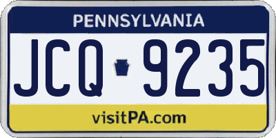 PA license plate JCQ9235
