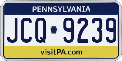 PA license plate JCQ9239