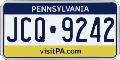PA license plate JCQ9242