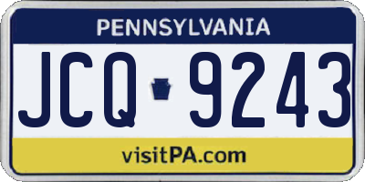 PA license plate JCQ9243