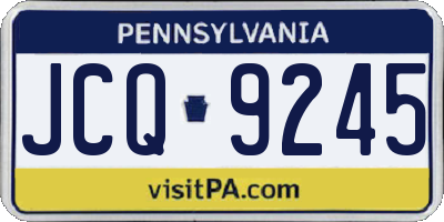 PA license plate JCQ9245
