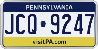PA license plate JCQ9247