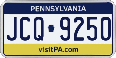 PA license plate JCQ9250