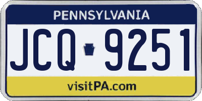 PA license plate JCQ9251