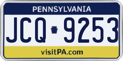 PA license plate JCQ9253