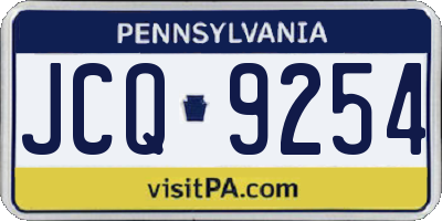 PA license plate JCQ9254