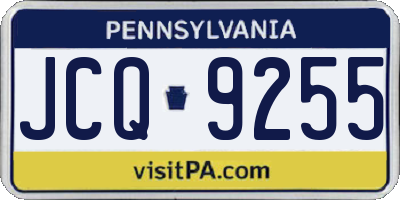 PA license plate JCQ9255