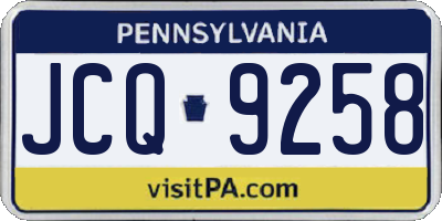 PA license plate JCQ9258