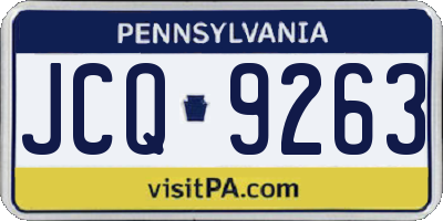 PA license plate JCQ9263