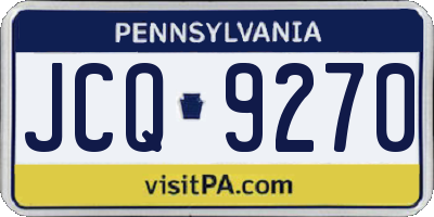 PA license plate JCQ9270