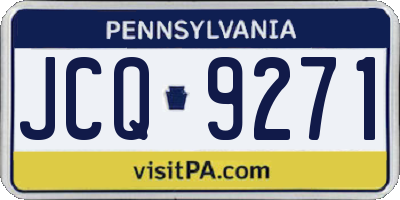 PA license plate JCQ9271